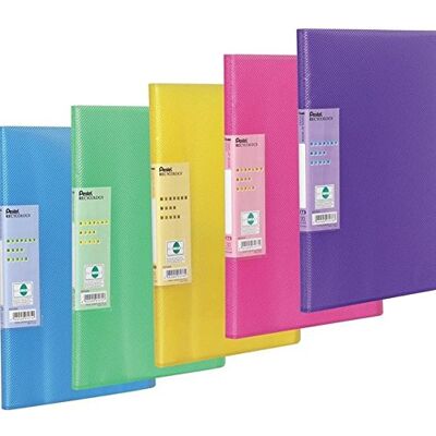 Pentel Display Book Vivid, 30 fickor, A4-storlek, paket med 5 olika färgade mappar Pentel Display Book Vivid, 30 fickor, A4-storlek, paket med 5 olika färgade mappar