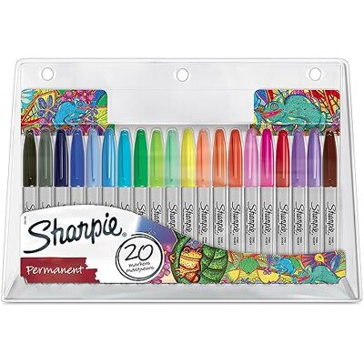 Sharpie permanent märkpennset Exklusivt färgsortiment Fin spets 20 stycken Sharpie permanent märkpennset Exklusivt färgsortiment Fin spets 20 stycken