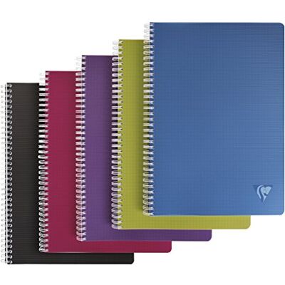 Clairefontaine 329125C spiralbok (Linicolor Intense, DIN A4, 21 x 29,7, rutig, 50 ark) 1 st. sorterade färger Clairefontaine 329125C spiralbok (Linicolor Intense, DIN A4, 21 x 29,7, rutig, 50 ark) 1 st. sorterade färger