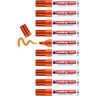 edding 500 permanent markör orange 10 pennor fasad spets 2–7 mm snabbtorkande, vatten- och friktionssäker för kartong, plast, trä, metall, glas edding 500 permanent markör orange 10 pennor fasad spets 2–7 mm snabbtorkande, vatten- och friktionssäker för kartong, plast, trä, metall, glas