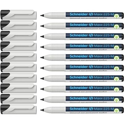 Schneider Maxx 225 M Universal Marker (icke-permanent, fukttorkbar, 1,0 mm) Förpackning med 10 svart Schneider Maxx 225 M Universal Marker (icke-permanent, fukttorkbar, 1,0 mm) Förpackning med 10 svart