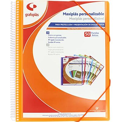 Grafoplás 39845052. Anpassningsbara fodral, Maxiplas, 50 omslag, Orange, 30,8 x 24 x 22 Grafoplás 39845052. Anpassningsbara fodral, Maxiplas, 50 omslag, Orange, 30,8 x 24 x 22