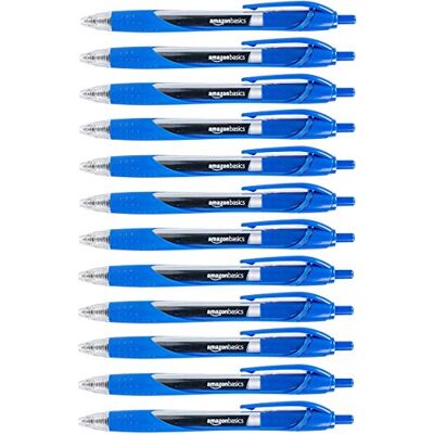 Amazon Basics Indragbara gelbläckpennor med fin spets, blå, 12 st (1-pack) Amazon Basics Indragbara gelbläckpennor med fin spets, blå, 12 st (1-pack)