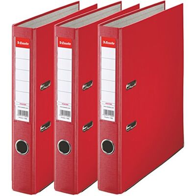 Esselte 3-pack PP/papper baksida: 50 mm röd Esselte 3-pack PP/papper baksida: 50 mm röd