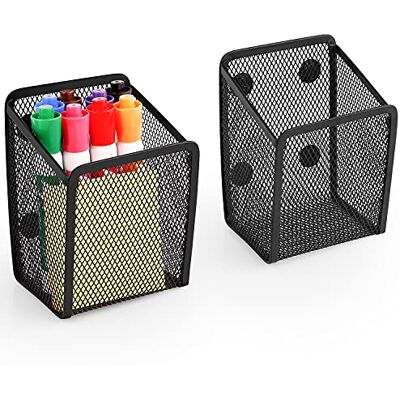Ameceres 2-pack magnetisk pennhållare extra starka magneter nätmarkörhållare generöst fack perfekt för whiteboard, kylskåp och skåp tillbehör Ameceres 2-pack magnetisk pennhållare extra starka magneter nätmarkörhållare generöst fack perfekt för whiteboard, kylskåp och skåp tillbehör