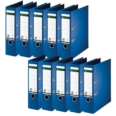 Leitz kvalitetspärm 180°, 10-pack, A4, 8 cm ryggbredd, specialpapperslaminering med linneprägling, blå ängel, blå, 10070068 Leitz kvalitetspärm 180°, 10-pack, A4, 8 cm ryggbredd, specialpapperslaminering med linneprägling, blå ängel, blå, 10070068