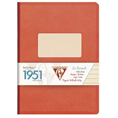 Clairefontaine 195146C samling 1951 förpackning med 5 anteckningsböcker tygbaksida – A5 14,8 x 21 cm – 192 fodrade sidor – vitt papper 90 g – slumpmässiga färger Clairefontaine 195146C samling 1951 förpackning med 5 anteckningsböcker tygbaksida – A5 14,8 x 21 cm – 192 fodrade sidor – vitt papper 90 g – slumpmässiga färger
