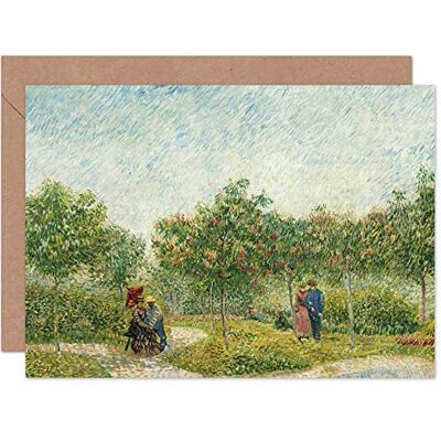 Artery8 Vincent Van Gogh trädgård i Montmarte med älskare fin konst gratulationskort plus kuvert tomt inuti Artery8 Vincent Van Gogh trädgård i Montmarte med älskare fin konst gratulationskort plus kuvert tomt inuti