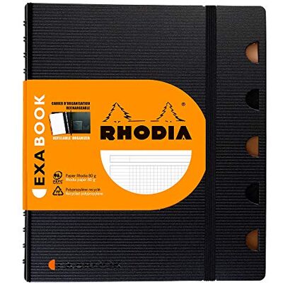 Rhodia 132572C – Exabook svart A5+ påfyllningsbar organiseringsanteckningsbok Små kvadrater 160 avtagbar perf. 6 hål – Clairefontaine papper 90 g – polypro-fodral (plast) – rodiaktivt Rhodia 132572C – Exabook svart A5+ påfyllningsbar organiseringsanteckningsbok Små kvadrater 160 avtagbar perf. 6 hål – Clairefontaine papper 90 g – polypro-fodral (plast) – rodiaktivt