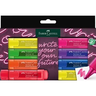 Faber-Castell 254601 Neon Överstrykningspennor Set om 8, Överstrykningspennor Med Precisions Mejselspets, Levande Neon Färger, Ergonomisk Platt Design Faber-Castell 254601 Neon Överstrykningspennor Set om 8, Överstrykningspennor Med Precisions Mejselspets, Levande Neon Färger, Ergonomisk Platt Design