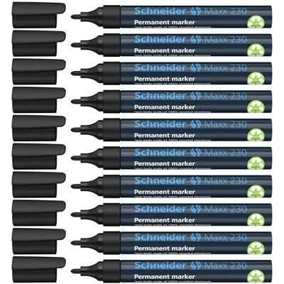Schneider Markörpenna 230 svart 1-3 mm permanent påfyllningsbar med aluminiumtunna paket med 10 Schneider Markörpenna 230 svart 1-3 mm permanent påfyllningsbar med aluminiumtunna paket med 10