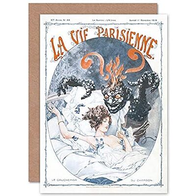 Artery8 La Vie Parisienne Coal Monster Nightmare Magazine Omslag Tätat gratulationskort Plus Kuvert Blank insida Artery8 La Vie Parisienne Coal Monster Nightmare Magazine Omslag Tätat gratulationskort Plus Kuvert Blank insida
