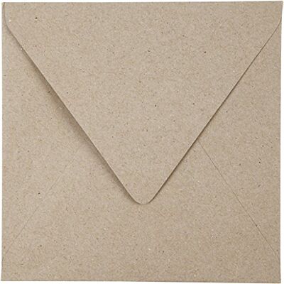 Creativ 20524 återvunna kuvert, storlek 16 x 16 cm, 120 g, 50 stycken, naturbrun Creativ 20524 återvunna kuvert, storlek 16 x 16 cm, 120 g, 50 stycken, naturbrun