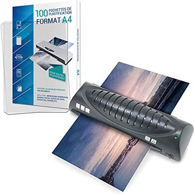 Waytex Kompakt och snabb A4 A5 A6 A7 lamineringsmaskin med 100 A4-fickor Waytex Kompakt och snabb A4 A5 A6 A7 lamineringsmaskin med 100 A4-fickor