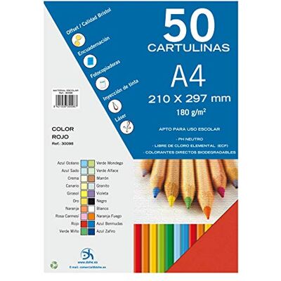 DOHE – Förpackning med 50 stycken kort, A4 röd DOHE – Förpackning med 50 stycken kort, A4 röd