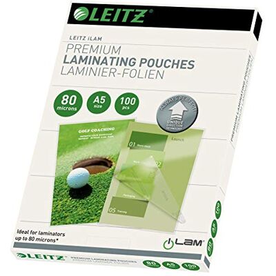 Leitz Lamineringspåsar, Genomskinlig, A5 Leitz Lamineringspåsar, Genomskinlig, A5