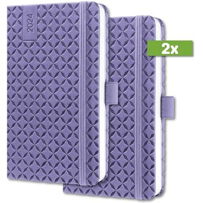 Sigel J4124 Jolie Agenda semainier 2024, kopplingsstyv, 9,5 x 15 cm, 174 sidor, hälla, 2 stycken Sigel J4124 Jolie Agenda semainier 2024, kopplingsstyv, 9,5 x 15 cm, 174 sidor, hälla, 2 stycken