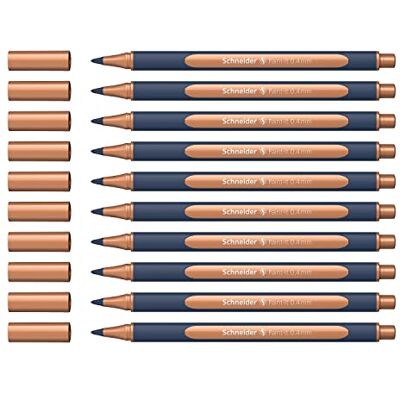 Schneider ML05001102 metalliska rollerballpennor (linjetjocklek 0,4 mm, högmetalliskt bläck, snabbtorkande, hus av 88% biobaserad plast) 10 stycken i färgen koppar metallic Schneider ML05001102 metalliska rollerballpennor (linjetjocklek 0,4 mm, högmetalliskt bläck, snabbtorkande, hus av 88% biobaserad plast) 10 stycken i färgen koppar metallic