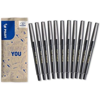 PILOT Set med 10 +1 erbjuder fineliner filtpennor finskrivande penna med flytande bläck flytande bana snabbtorkande svart medium spets PILOT Set med 10 +1 erbjuder fineliner filtpennor finskrivande penna med flytande bläck flytande bana snabbtorkande svart medium spets