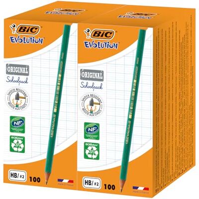 BIC Evolution Original HB vässade skolgrafitpennor med suddgummi spets, paket med 200 BIC Evolution Original HB vässade skolgrafitpennor med suddgummi spets, paket med 200