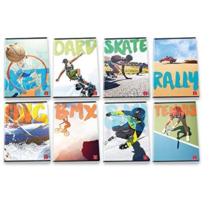 Pigna Maxi Notebooks A4 Extreme Adventure, 10-pack 02307674F, 4 mm kvadranter; med marginal Pigna Maxi Notebooks A4 Extreme Adventure, 10-pack 02307674F, 4 mm kvadranter; med marginal