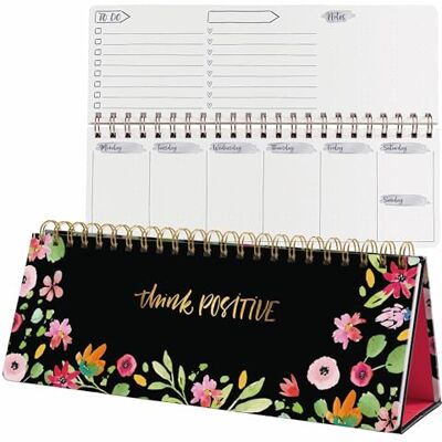 Sigel JP100 Wochenplaner Jolie undatiert, 1/2 A4 quer, , schwarz, pink: Notebook Jolie, Classic, Flower Love, Hardcover Sigel JP100 Wochenplaner Jolie undatiert, 1/2 A4 quer, , schwarz, pink: Notebook Jolie, Classic, Flower Love, Hardcover