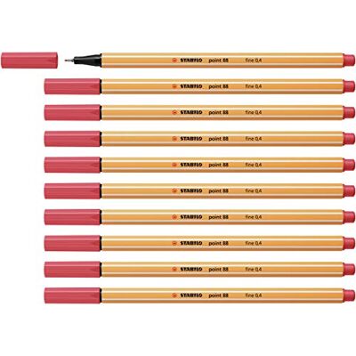 STABILO Fineliner point 88 Ask med 10 Roströd STABILO Fineliner point 88 Ask med 10 Roströd