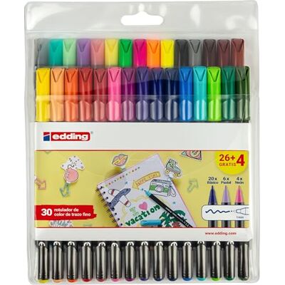 edding 4-1200-30, förpackning med 1200, 26+4, klassiska/neon/pastellfärger edding 4-1200-30, förpackning med 1200, 26+4, klassiska/neon/pastellfärger