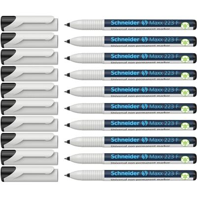 Schneider Universal-markör Maxx 223 icke-permanent F, 0,7 mm, kan torkas av fukt svart Schneider Universal-markör Maxx 223 icke-permanent F, 0,7 mm, kan torkas av fukt svart
