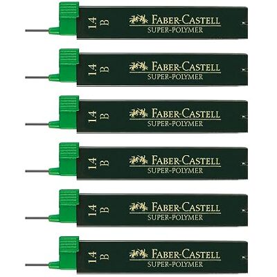 Faber-Castell 205071 – fint påfyllningsset superpolymer, 6 stycken med 12 påfyllningar vardera, 1,4 mm, hårdhetsgrad B Faber-Castell 205071 – fint påfyllningsset superpolymer, 6 stycken med 12 påfyllningar vardera, 1,4 mm, hårdhetsgrad B