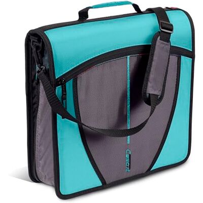 Case it Case-it The Mighty Zip Tab dragkedja pärm 3 tum O-ringar 5 färgs flik expanderande filmapp flera fickor 600 ark kapacitet Levereras med axelrem mintblå D-146 Case it Case-it The Mighty Zip Tab dragkedja pärm 3 tum O-ringar 5 färgs flik expanderande filmapp flera fickor 600 ark kapacitet Levereras med axelrem mintblå D-146