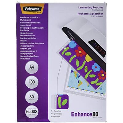 Fellowes lamineringspåsar 80 mikron 228 x 303 mm transparent Fellowes lamineringspåsar 80 mikron 228 x 303 mm transparent