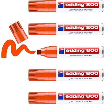 edding 800 permanent markör orange 5 pennor fasad spets 4–12 mm för breda markeringar snabbtorkande, vatten- och friktionssäker för kartong, plast, trä, metall, glas edding 800 permanent markör orange 5 pennor fasad spets 4–12 mm för breda markeringar snabbtorkande, vatten- och friktionssäker för kartong, plast, trä, metall, glas