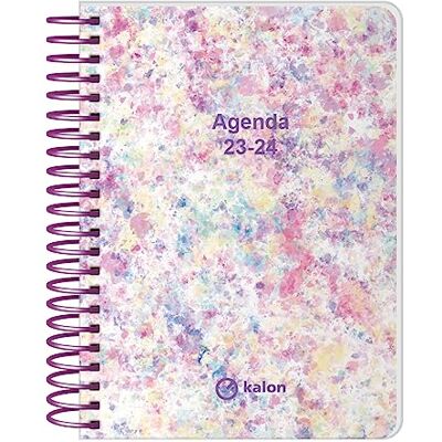 Q Kalon Skolagenda 2023-2024 (september till juni) Dag sida Storlek: 11x15 cm (A6) Tvåspråkig: Spanska och engelska Splash Q Kalon Skolagenda 2023-2024 (september till juni) Dag sida Storlek: 11x15 cm (A6) Tvåspråkig: Spanska och engelska Splash