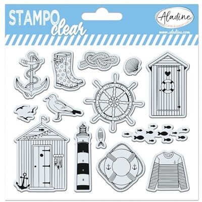 Aladine 14 havsstämplar genomskinliga stämplar stämpel klar 04244 Aladine 14 havsstämplar genomskinliga stämplar stämpel klar 04244