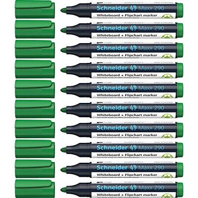 Schneider Maxx 290 märkpennor (för whiteboards och blädderblock, linjebredd: 2–3 mm) 10-pack grön Schneider Maxx 290 märkpennor (för whiteboards och blädderblock, linjebredd: 2–3 mm) 10-pack grön
