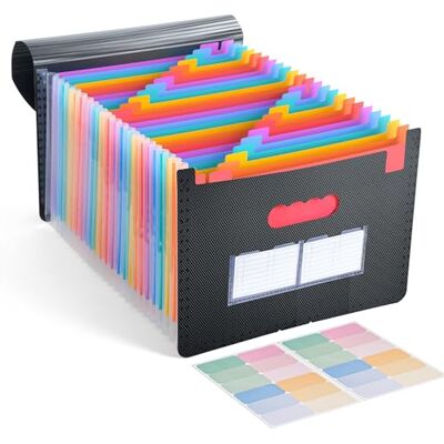 Kolamom Dokumentmapp A4, dragspel mapp med 25 fack, bärbar fackmapp med etiketter, mapp mappsystem documentmapp med lock, dokumentmapp för klassrum, kontor Kolamom Dokumentmapp A4, dragspel mapp med 25 fack, bärbar fackmapp med etiketter, mapp mappsystem documentmapp med lock, dokumentmapp för klassrum, kontor