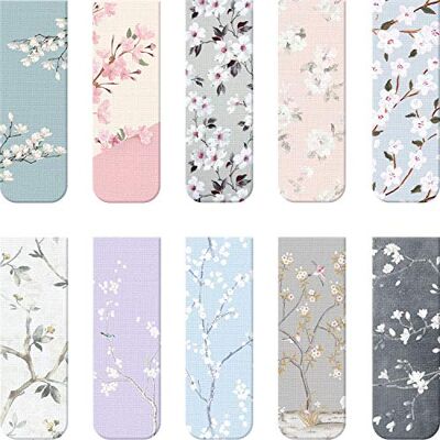 Chinco 10 Pieces Magnetic Bookmarks Magnet Page Markers Assorted Book Markers Set for Students Reading Gifts for Christmas (Floral) Chinco 10 Pieces Magnetic Bookmarks Magnet Page Markers Assorted Book Markers Set for Students Reading Gifts for Christmas (Floral)