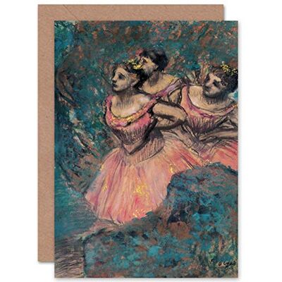 Artery8 Edgar Degas tre dansare i röd kostym fin konst gratulationskort plus kuvert tomt inuti Artery8 Edgar Degas tre dansare i röd kostym fin konst gratulationskort plus kuvert tomt inuti