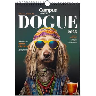 Campus Kalender 2025, årlig väggkalender för hundar, kalender för anteckningar med spiralbindning och metallhängare, storlek 21 x 28 cm, inklusive 12 bilder av hundar (grön) Campus Kalender 2025, årlig väggkalender för hundar, kalender för anteckningar med spiralbindning och metallhängare, storlek 21 x 28 cm, inklusive 12 bilder av hundar (grön)