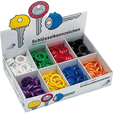 WEDO nyckelring 24 mm 200 stycken flexibla färger sorterade för nyckelorganisering på displayen WEDO nyckelring 24 mm 200 stycken flexibla färger sorterade för nyckelorganisering på displayen