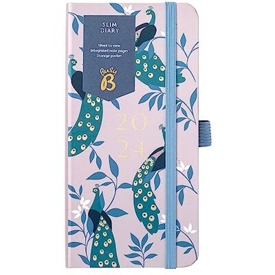 Busy B Slim Diary Januari till December 2024 Påfåglar Vecka till Visa Smal Planerare med anteckningar Busy B Slim Diary Januari till December 2024 Påfåglar Vecka till Visa Smal Planerare med anteckningar