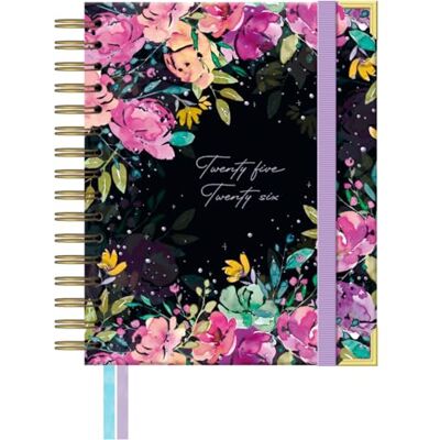 Takenote Kalender 2025–2026 – A5-storlek (16,5 x 20,5 cm), En dag per sida, Akademiskt format september till augusti, Dubbel spiralbindning Wire’o, Tvåspråkig: Spanska och engelska – Sophie Takenote Kalender 2025–2026 – A5-storlek (16,5 x 20,5 cm), En dag per sida, Akademiskt format september till augusti, Dubbel spiralbindning Wire’o, Tvåspråkig: Spanska och engelska – Sophie