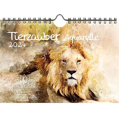 Seelenzauber Djurmagi akvarell DIN A5 väggkalender för 2024 olika djur – själsmagi Seelenzauber Djurmagi akvarell DIN A5 väggkalender för 2024 olika djur – själsmagi