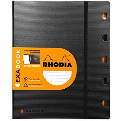 Rhodia 132146C – Exabook Black A4+ påfyllningsbar organisatör anteckningsbok fodrad 160 löstagbara sidor Perf. 4 hål – Clairefontaine papper 80 g – polypro-fodral (plast) – rodiaktivt Rhodia 132146C – Exabook Black A4+ påfyllningsbar organisatör anteckningsbok fodrad 160 löstagbara sidor Perf. 4 hål – Clairefontaine papper 80 g – polypro-fodral (plast) – rodiaktivt