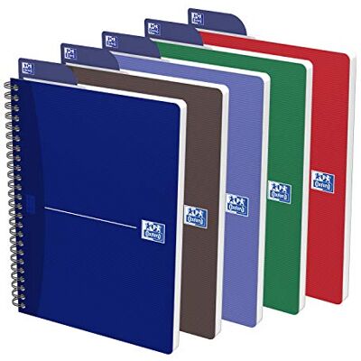 Oxford Office Essentials Spiral Book A5, Kariert blandade färger Oxford Office Essentials Spiral Book A5, Kariert blandade färger