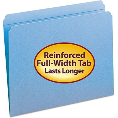 Smead Colored Folders Straight Cut Tab Letter Blue Blå Smead Colored Folders Straight Cut Tab Letter Blue Blå