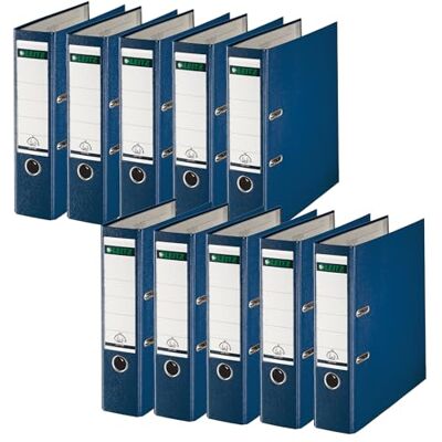 Leitz 10101035 180° plastspak bågsfil A4 80 mm (blå) – paket med 10 Leitz 10101035 180° plastspak bågsfil A4 80 mm (blå) – paket med 10