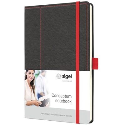 Sigel CO695 Notizbuch Conceptum, ca. A5, dotted, grau, rot: Notebook Conceptum, Casual, Hardcover Sigel CO695 Notizbuch Conceptum, ca. A5, dotted, grau, rot: Notebook Conceptum, Casual, Hardcover