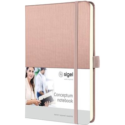 Sigel Co400 Premium Anteckningsbok Kvadratisk, A5, Inbunden, Rosémetallic, Tillverkad av Hållbart Papper Conceptum Sigel Co400 Premium Anteckningsbok Kvadratisk, A5, Inbunden, Rosémetallic, Tillverkad av Hållbart Papper Conceptum